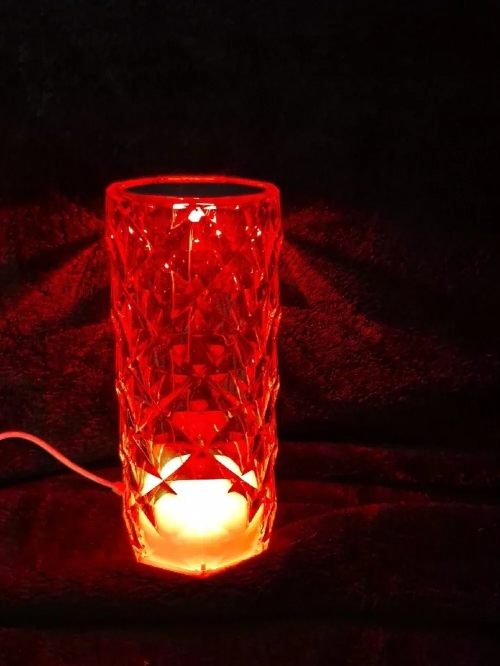 Brand New Rose Diamond Crystal Table Lamp with Touch Control & USB Charging